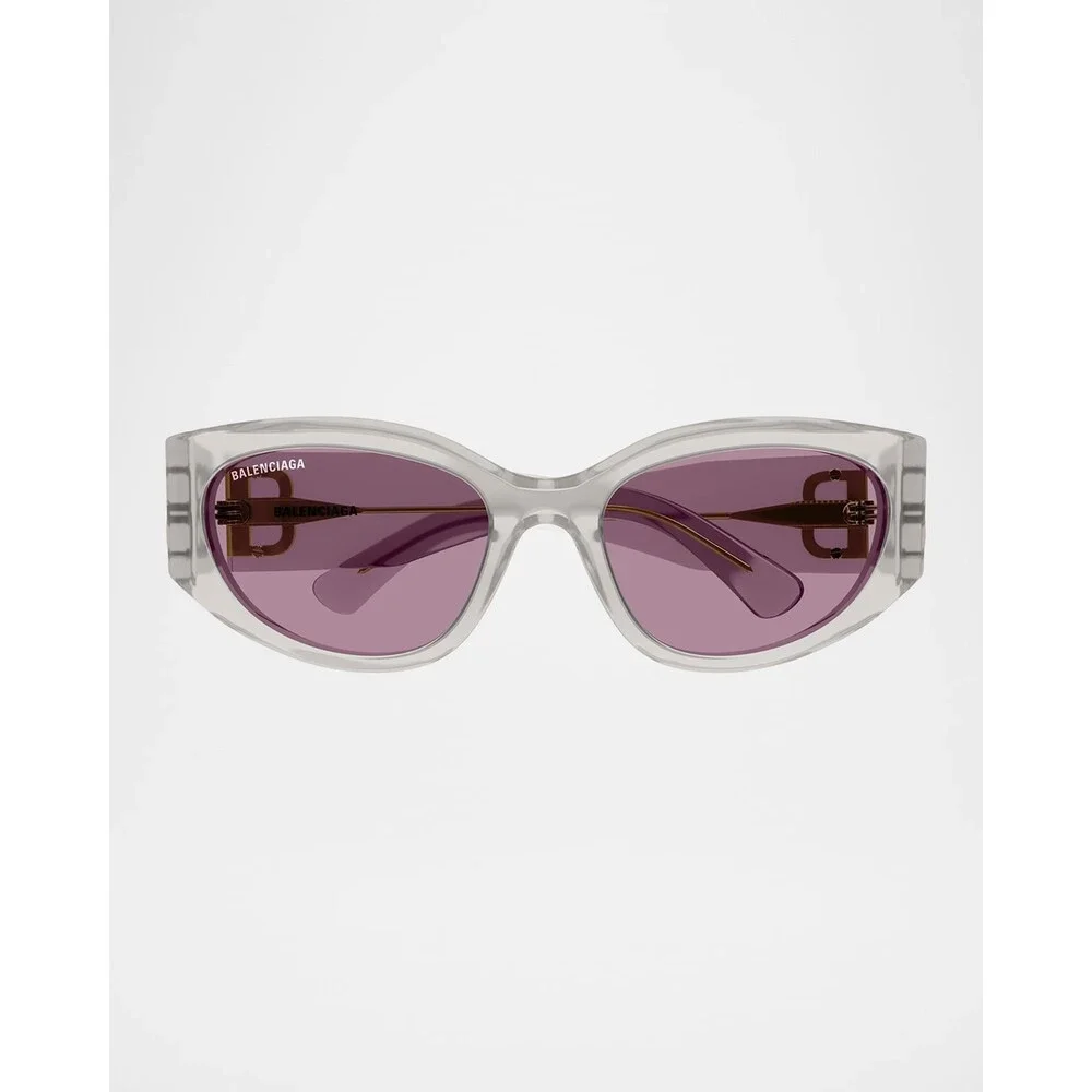 Balenciaga Asian Fit Sunglasses Women's 55 Transparent White - Picture 1 of 15